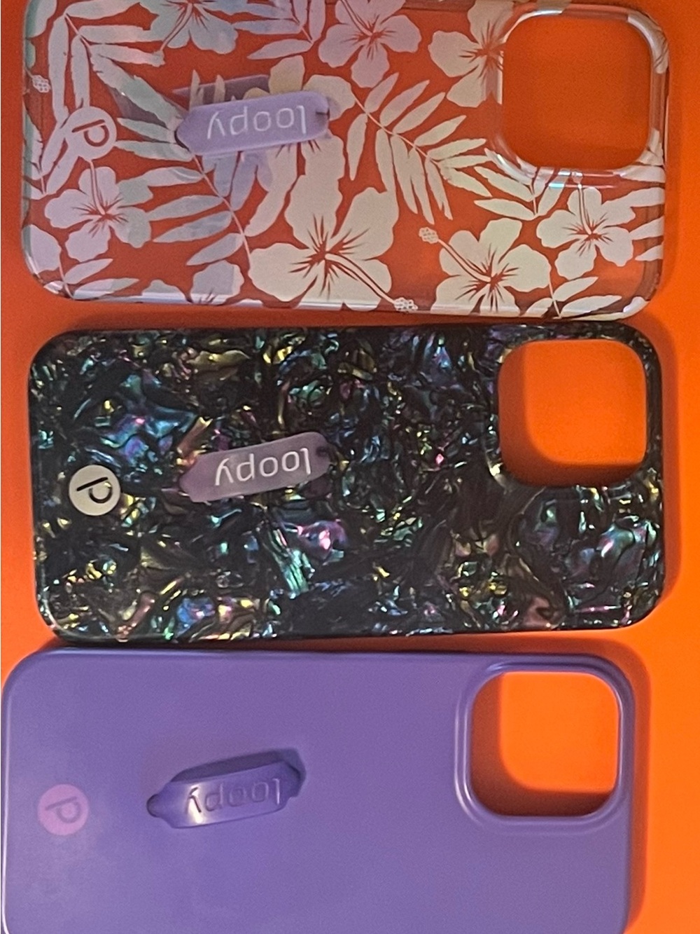 Loopy Case Phone Case Trio - Purple, Black Abalone, White Floral IPhone13 ProMax